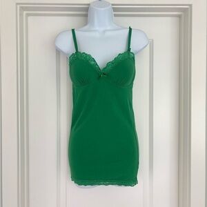 Active Basic Y2K M Lace Trim Stretchy Cami Fairy Coquette